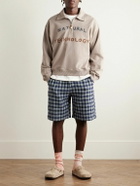 Story mfg. - Appliquéd Organic Cotton-Jersey Half-Zip Sweatshirt - Brown