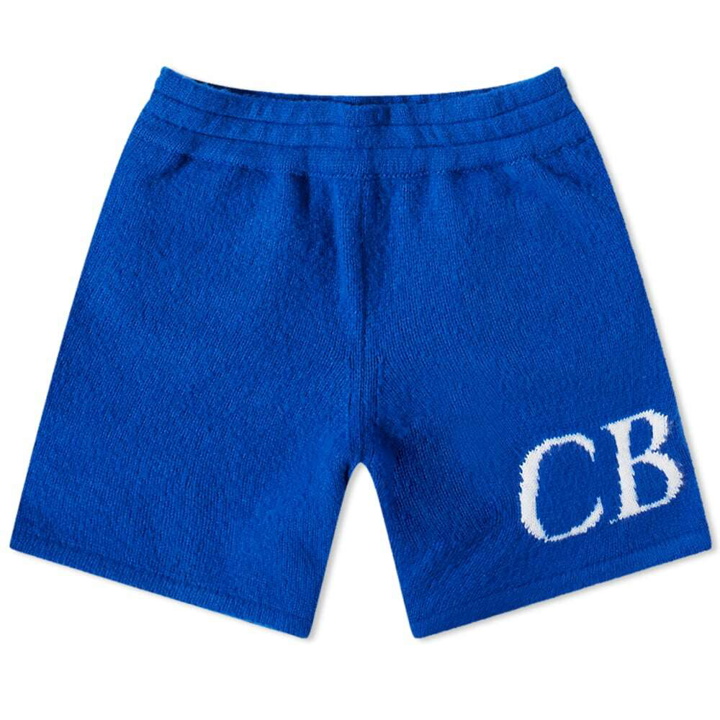 Photo: Cole Buxton Men's Intarsia Knit Shorts in Cobalt Blue