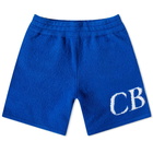 Cole Buxton Men's Intarsia Knit Shorts in Cobalt Blue