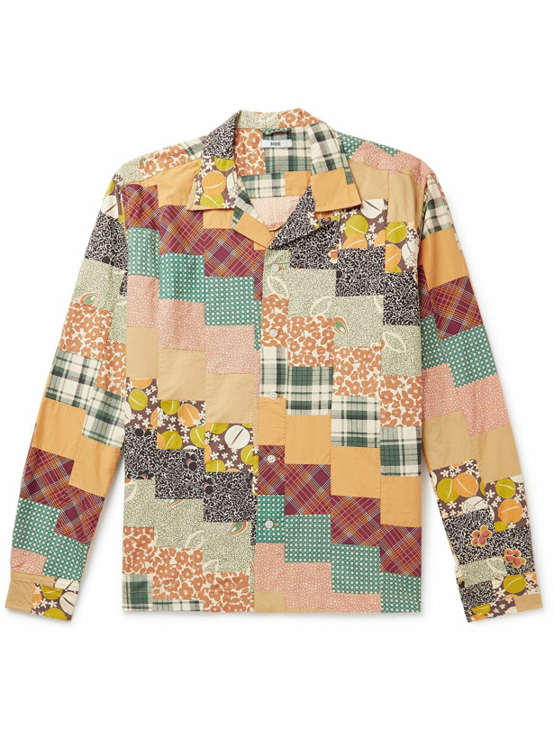 Photo: BODE - Diagonal Square Convertible-Collar Patchwork Cotton-Poplin Shirt - Multi
