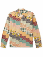 BODE - Diagonal Square Convertible-Collar Patchwork Cotton-Poplin Shirt - Multi