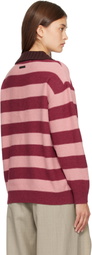 Andersson Bell Pink Loose-Fit Stripe Collar Polo