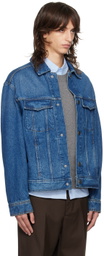 AMI Paris Blue Trucker Denim Jacket