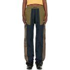 Andersson Bell Navy & Khaki Color Block Nylon Track Pants