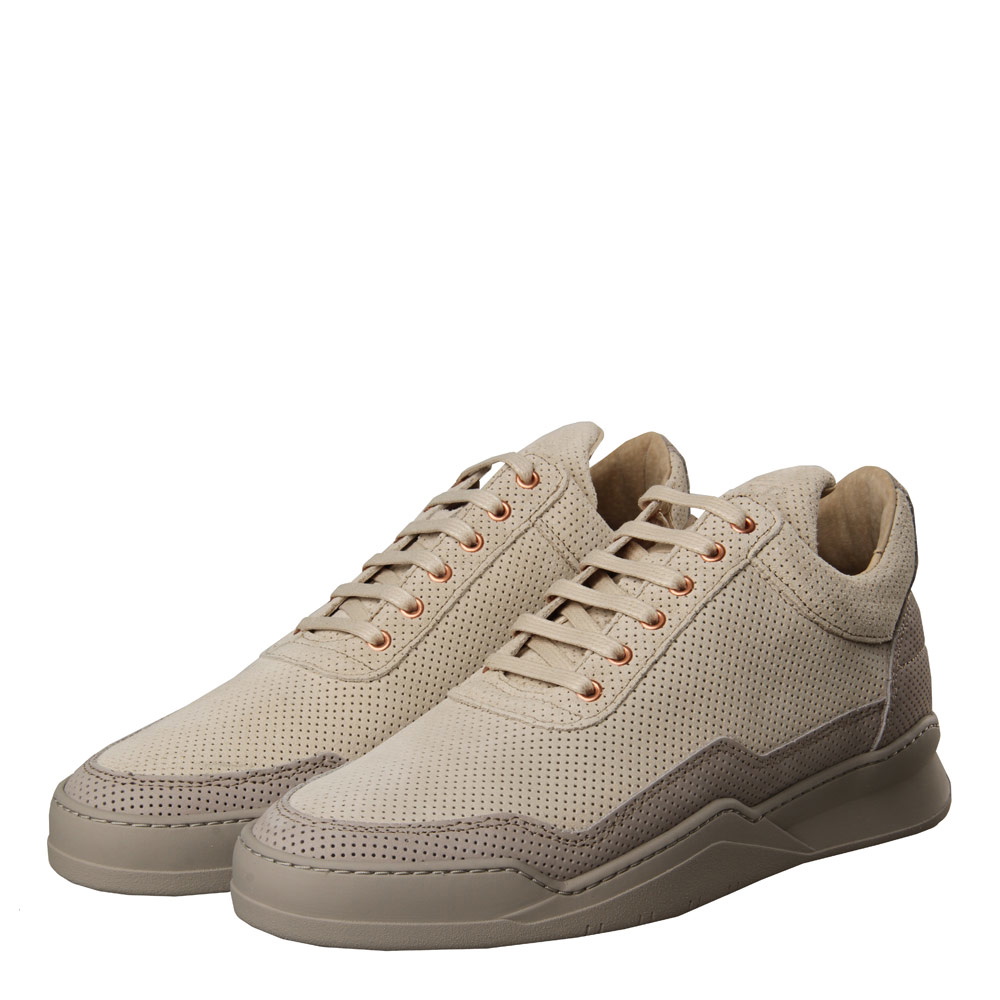 Low Top Ghost Perforated Trainers - Grey