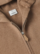 Burberry - Logo-Embroidered Double-Faced Cashmere-Blend Zip-Up Hoodie - Neutrals