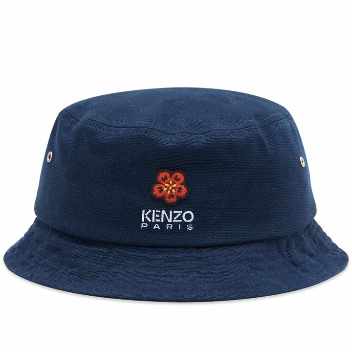 Photo: Kenzo Men's Denim Logo Bucket Hat in Midnight Blue