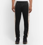 Gucci - Slim-Fit Tapered Printed Silk-Trimmed Jersey Track Pants - Black