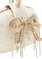 Self-portrait Bow Crystal-embellished Satin top Handle bag - Cream - One Size