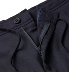 NN07 - Navy Slim-Fit Pleated Woven Drawstring Trousers - Navy