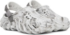 Crocs White & Gray Echo Marbled Clogs