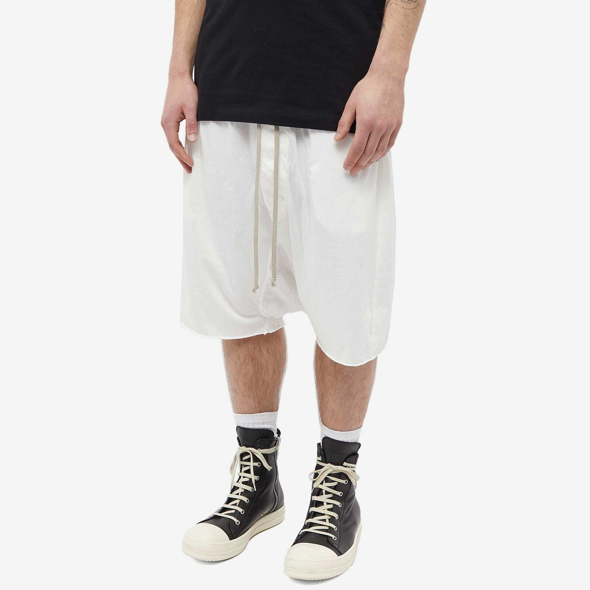 Rick Owens DRKSHDW Men's Drawstring Pods Short in Milk Rick Owens