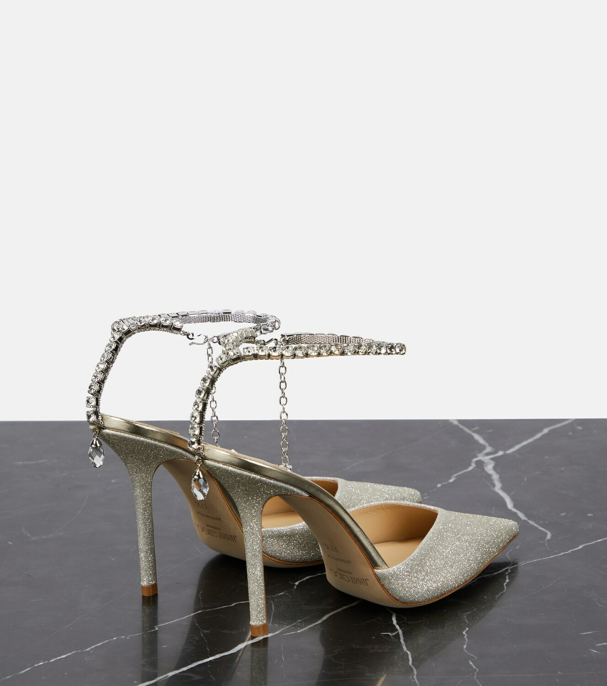 Jimmy Choo - Saeda 100 embellished glitter pumps Jimmy Choo