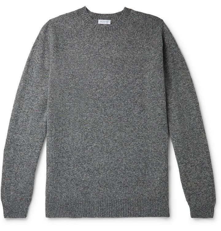 Photo: Sunspel - Mélange Shetland Wool Sweater - Gray