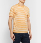 Armor Lux - Slim-Fit Striped Cotton and Linen-Blend T-Shirt - Mustard