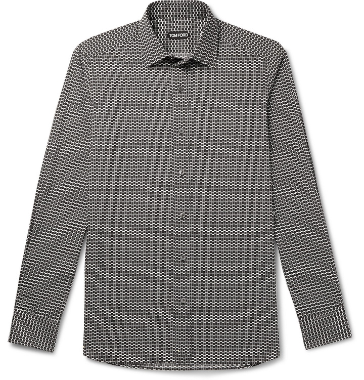 Photo: TOM FORD - Printed Cotton and Lyocell-Blend Shirt - Black