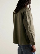 NN07 - Glenn 8001 Corduroy-Trimmed Garment-Dyed Cotton-Canvas Jacket - Green