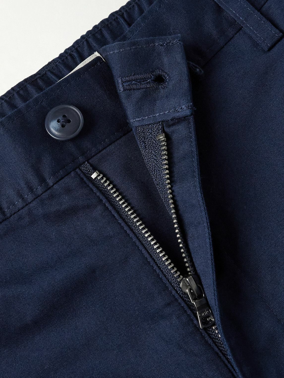 Onia - Slim-Fit Pleated Garment-Dyed Stretch-Cotton Drawstring Trousers - Blue