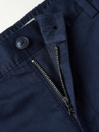 Onia - Slim-Fit Pleated Garment-Dyed Stretch-Cotton Drawstring Trousers - Blue