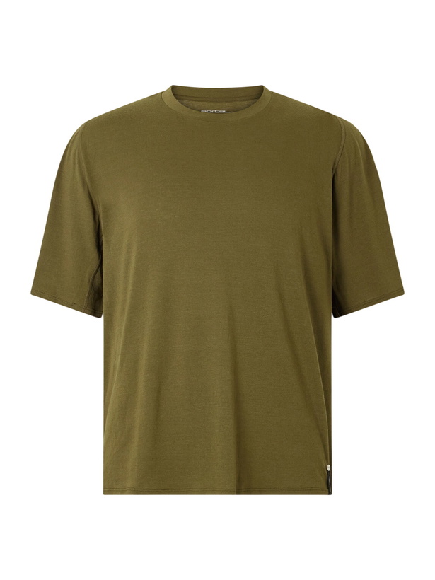Photo: Portal - Drift Merino Wool-Blend Jersey T-Shirt - Green