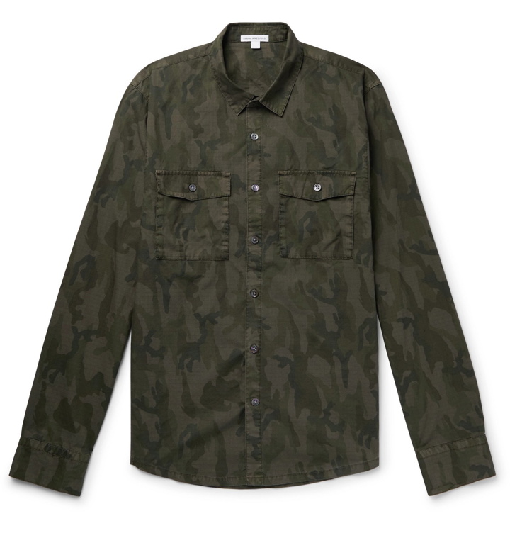 Photo: James Perse - Camouflage-Print Cotton-Ripstop Shirt - Green