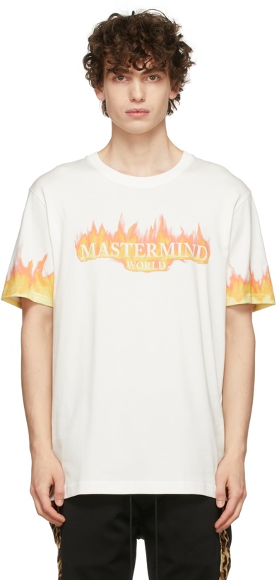 Photo: mastermind WORLD White & Orange Frame T-Shirt