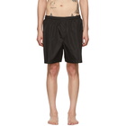 Off-White Black Oversized Rubber Logo Swim Shorts