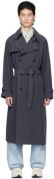 YLÈVE Gray Belted Trench Coat