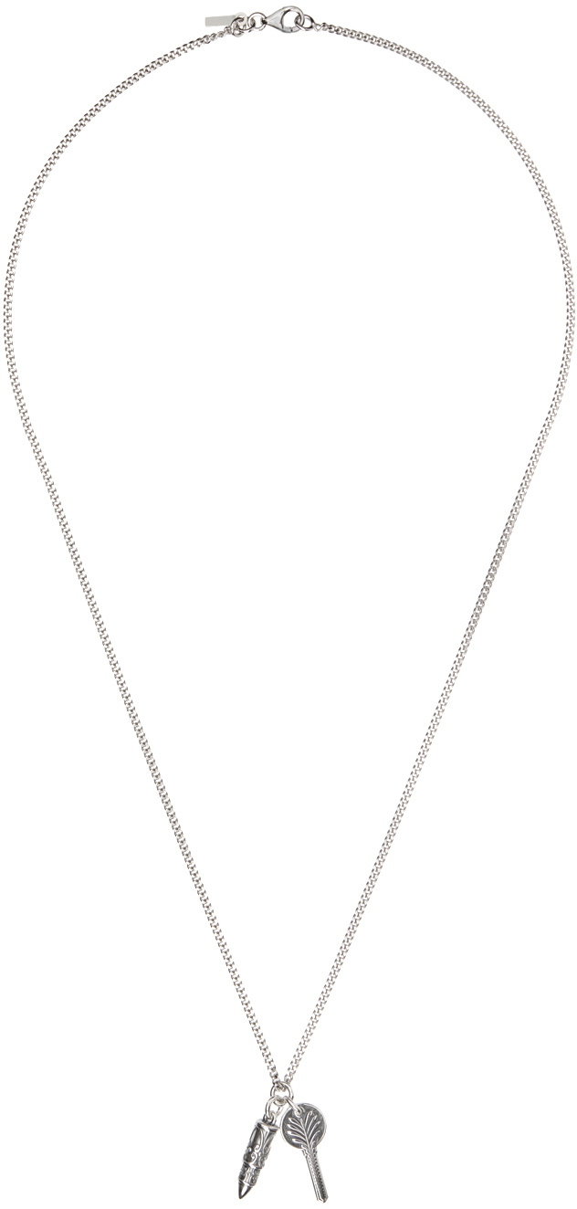 Emanuele Bicocchi SSENSE Exclusive Silver 'Key & Bullet' Necklace