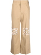 LOEWE - Anagram Wide Leg Cotton Trousers