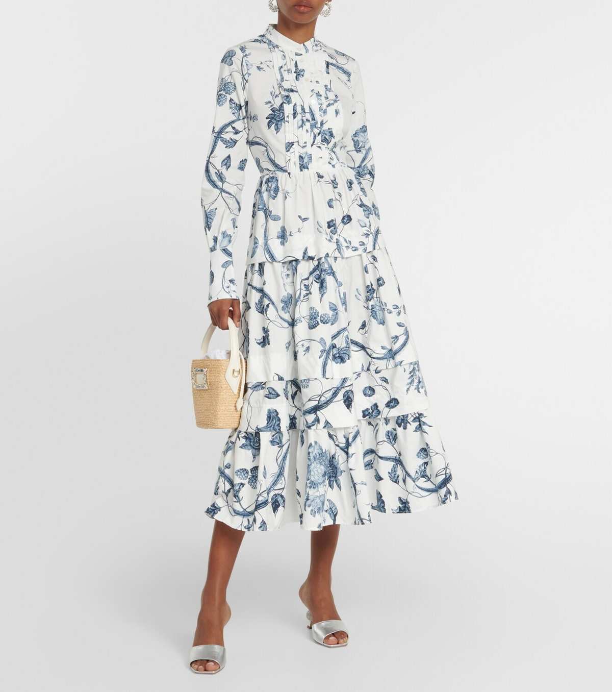 【ERDEM】プリントコットンミディドレス Erdem Printed cotton midi dress Erdem