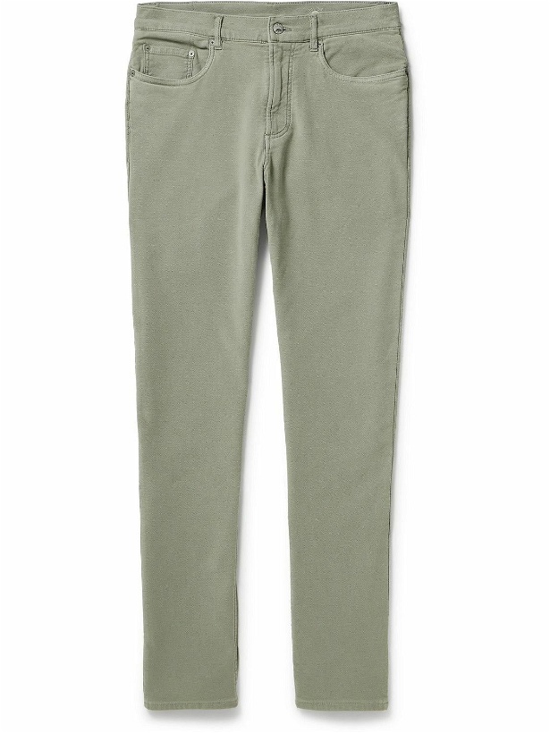 Photo: Faherty - Slim-Fit Cotton-Blend Jersey Trousers - Green