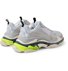 Balenciaga - Triple S Mesh, Nubuck And Leather Sneakers - Men - Gray