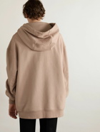 SAINT LAURENT - Oversized Logo-Appliquéd Cotton-Jersey Hoodie - Neutrals