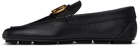 Valentino Garavani Black VLogo Signature Grainy Calfskin Loafers