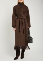 Simkhai Carrie Fringed Wool-blend Coat Chocolate