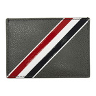 Thom Browne Grey Stripe Single Card Holder