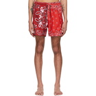 AMIRI Red Bandana Swim Shorts