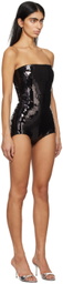 Mônot Black Straight Neck Romper