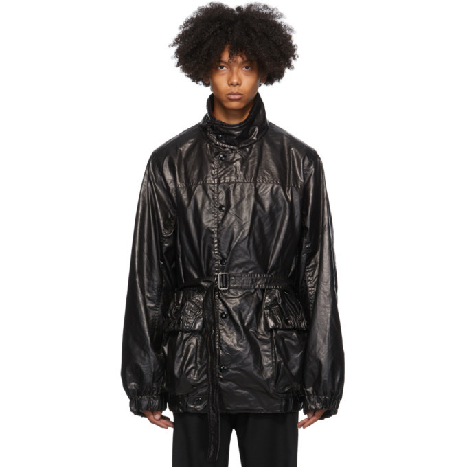 Photo: Dries Van Noten Black Shiny Pilot Jacket