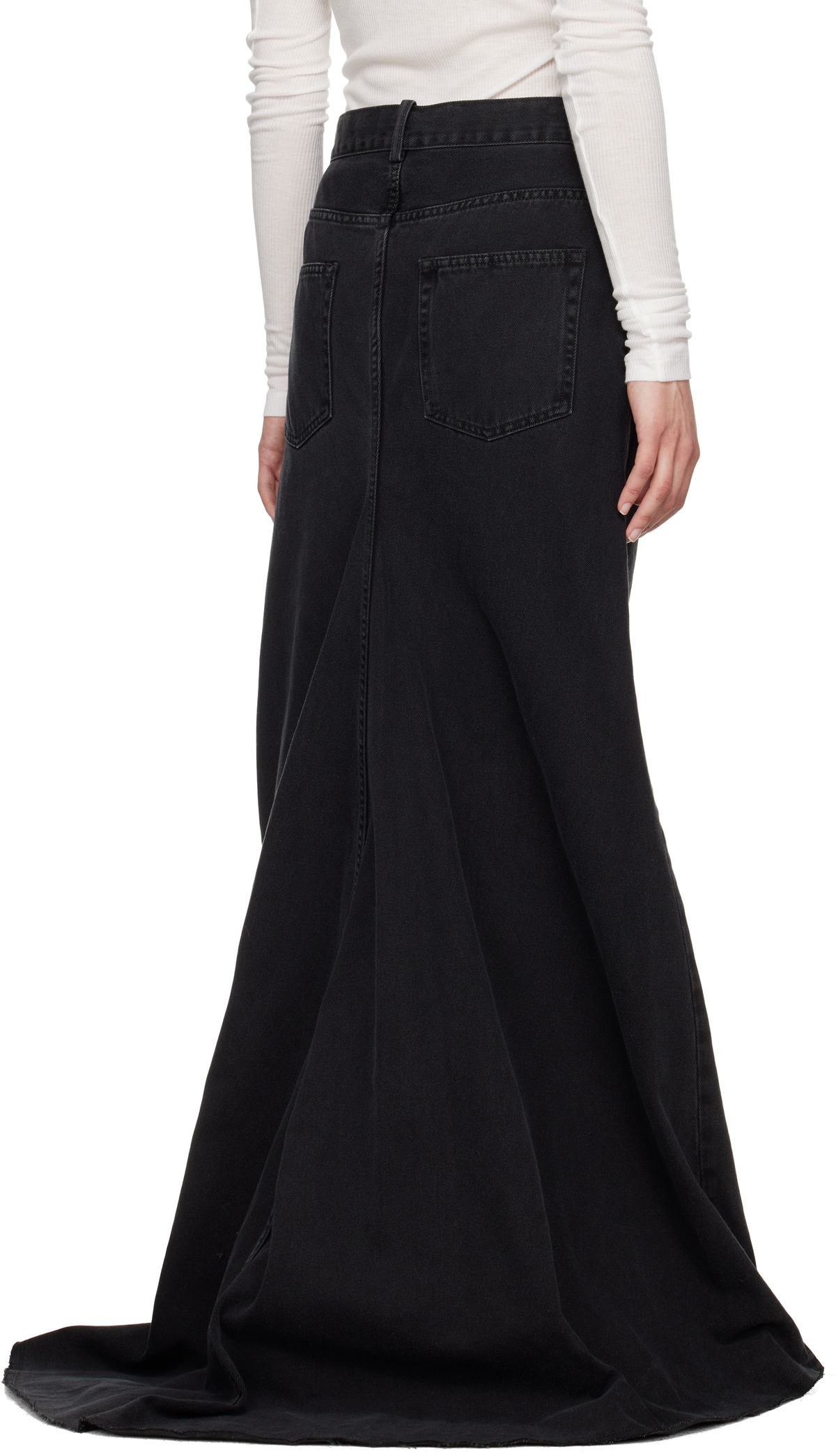 Ann Demeulemeester Black Goele Five Pockets Comfort Maxi Skirt
