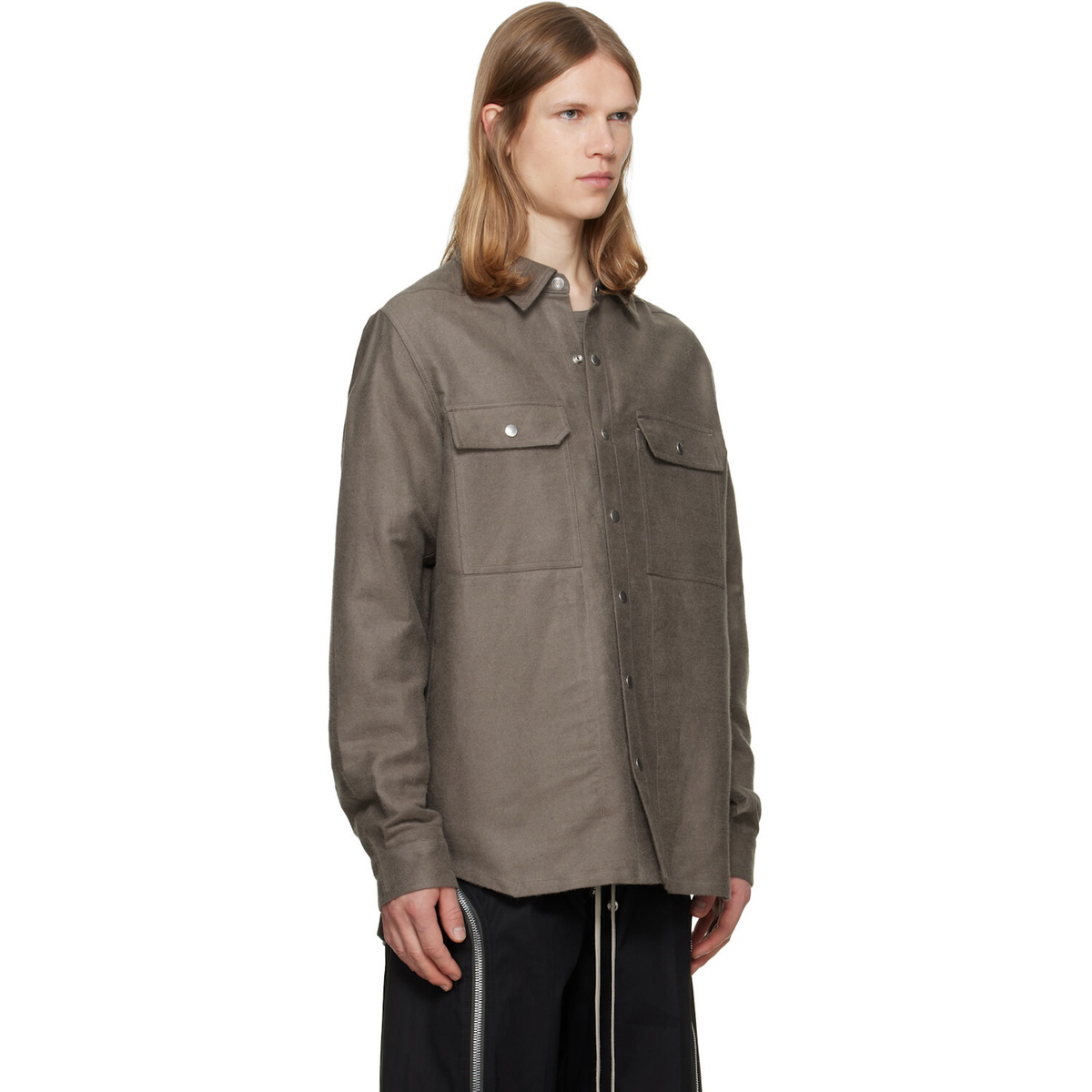 Rick Owens Gray Tower Overshirt