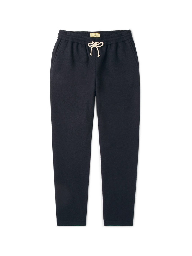 Photo: De Bonne Facture - Tapered Cotton-Twill Drawstring Trousers - Blue