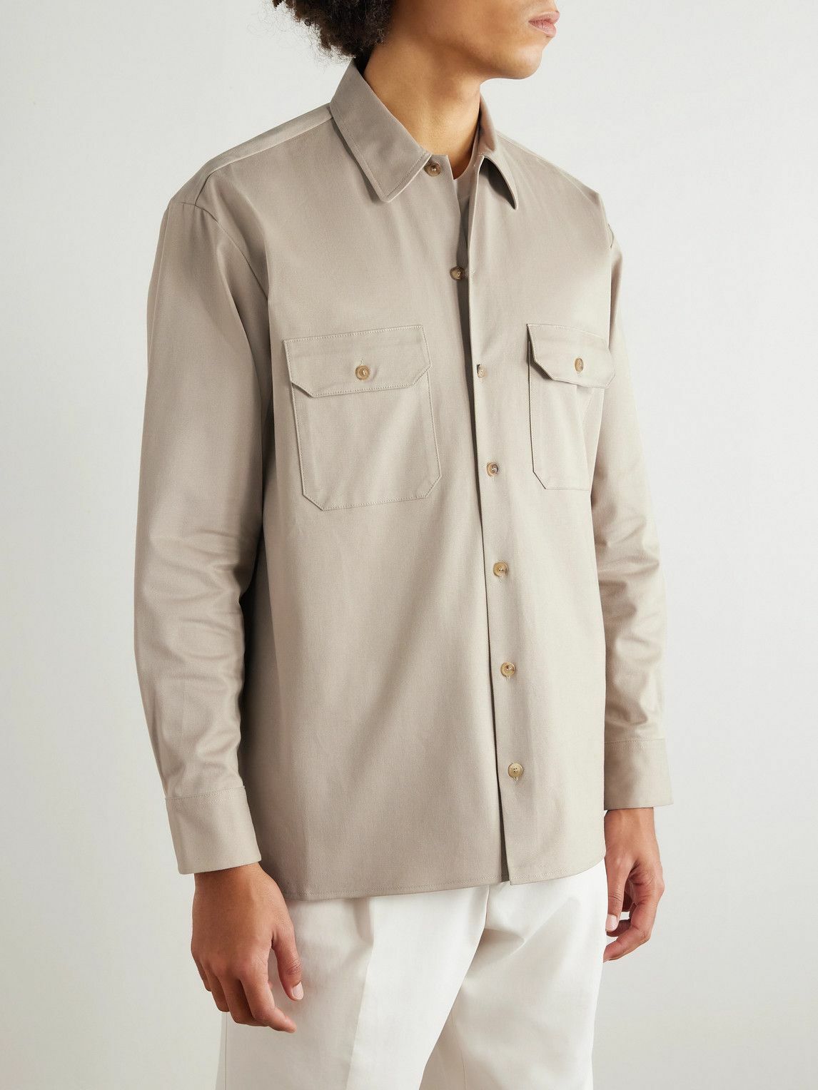 Ghiaia Cashmere - Cotton-Twill Shirt - Neutrals