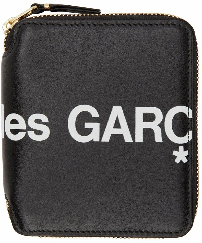 Photo: COMME des GARÇONS WALLETS Black Huge Logo Zip-Around Wallet