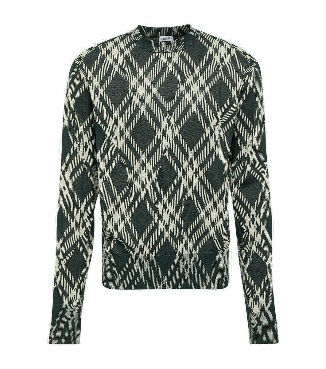 Photo: Burberry Checked cotton-blend sweater