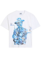Warren Lotas Chrome Gunslinger Printed Cotton T-shirt White And Blue