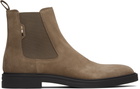BOSS Brown Suede Chelsea Boots