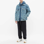 Maison Margiela Men's Name Tag Hoody in Washed Blue