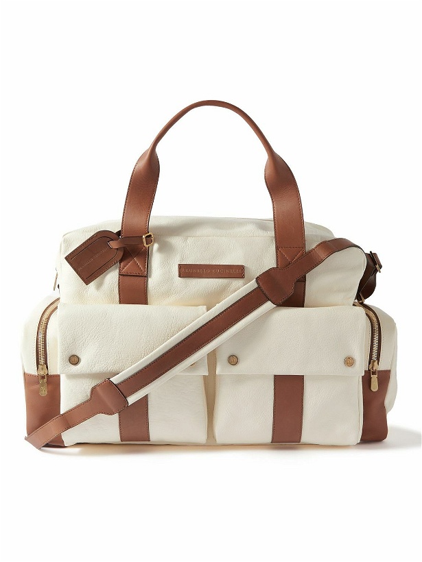Photo: Brunello Cucinelli - Two-Tone Leather Weekend Bag